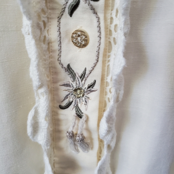 Vintage Your sixth sense oversized boho linen blend blouse - Picture 6 of 11